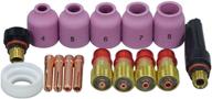 🔥 tig welding torch kit - riverweld 17gl stubby gas lens series, 10n collet series, compatible with db sr wp 17 18 26 torch - assorted set of 16pcs logo