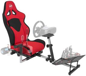 img 4 attached to 🎮 Red OPEN WHEELER GEN3 Racing Wheel Stand Cockpit on BLACK - Compatible with Logitech G923, G29, G920, Thrustmaster, Fanatec Wheels - Supports Xbox One, PS4, PC Platforms