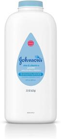 img 4 attached to Johnson's Baby Powder: Naturally Derived Cornstarch Aloe & Vitamin E, Hypoallergenic, 22 oz