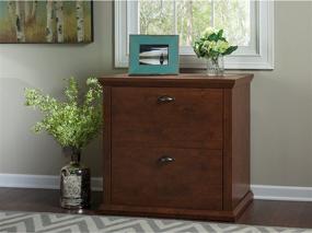 img 3 attached to 🏺 Vintage Charm with Bush Furniture Yorktown Lateral File Cabinet in Antique Cherry