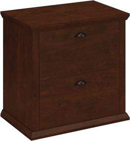 img 4 attached to 🏺 Vintage Charm with Bush Furniture Yorktown Lateral File Cabinet in Antique Cherry