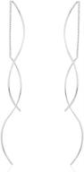 amaer double linear sterling silver tassel earrings for women, teens, and girls logo