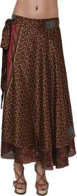 img 4 attached to 👗 Wevez Women's Vintage Wrap Sari Skirts - Lot of 5 Assorted Colors/Patterns, One Size