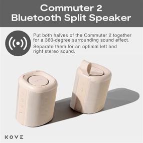 img 3 attached to 🔊 Переносной динамик Kove Commuter 2 - песочные Bluetooth-колонки: увеличенная громкость, глубокие басы, микрофон, водонепроницаемость IPX7 - идеально для дома, на открытом воздухе или в путешествиях.