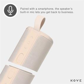 img 1 attached to 🔊 Переносной динамик Kove Commuter 2 - песочные Bluetooth-колонки: увеличенная громкость, глубокие басы, микрофон, водонепроницаемость IPX7 - идеально для дома, на открытом воздухе или в путешествиях.