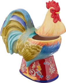 img 2 attached to Certified International Morning Bloom 3-D Rooster Cookie Jar - A Stunning 64 oz Storage Solution in Multicolored