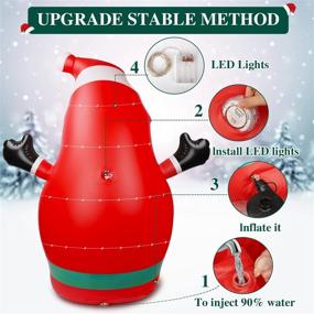 img 1 attached to 🎅 CNDREAM 5FT Christmas Inflatable Santa: Remote Control, Colored LED Light-Filled Santa Claus for Holiday Xmas Party, Indoor & Outdoor Winter Decor