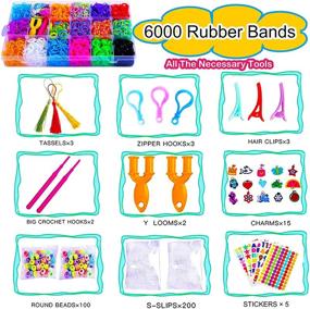 img 3 attached to 🎁 Loom Bands Bracelet Making Kit - Includes 6000+ Rubber Loom Bands, 200 S-Clips, 15 Charms, 100 Beads, and More DIY Arts Crafts Tools - Perfect Christmas Birthday Gift for Boys and Girls Aged 5-8