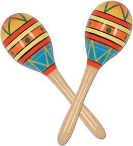 img 4 attached to 🎉 Beistle Wooden Maracas - 2 Pack, Mexican Fiesta Cinco De Mayo Party Favors, 8", Multicolored - Supplies for Noisemakers
