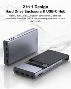 img 3 attached to 🔌 Hagibis USB-C Hub and 2.5-inch SATA Hard Drive Enclosure - 2-in-1 Type-C Docking Station with USB 3.0, SD/TF Card Slots for MacBook Pro, Mac Mini, Laptop, PC