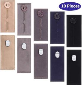 img 3 attached to 👖 10-Piece Elastic Waistband Extenders with Button and Hook for Men and Women Pants, Jeans, and Trousers - 2 Types