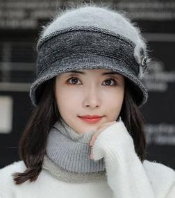 img 2 attached to 🧣 Women's Winter Hat and Scarf Set - Warm Knitted Beanie and Cold-proof Outdoor Scarf