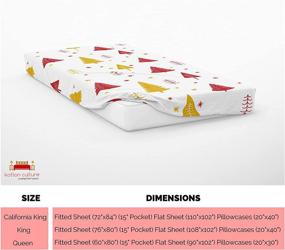 img 2 attached to 🛏️ Shop the Magical Winter Christmas 4 Piece Bed Sheet Set - Snowflake Christmas Tree Pattern Bedding - 100% Egyptian Cotton - Queen Size