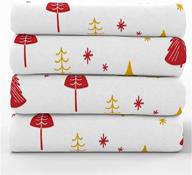 🛏️ shop the magical winter christmas 4 piece bed sheet set - snowflake christmas tree pattern bedding - 100% egyptian cotton - queen size logo