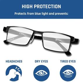 img 3 attached to KLIM Protect: Next-Gen Glasses - Shield Your Eyes from Harmful Blue Light from Screens - Anti Eye Fatigue & UV Protection - for PC, Smartphone, TV, Tablet Screens