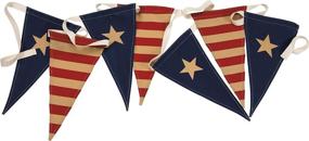 img 1 attached to Primitive Patriotic Vintage Pennant Garland