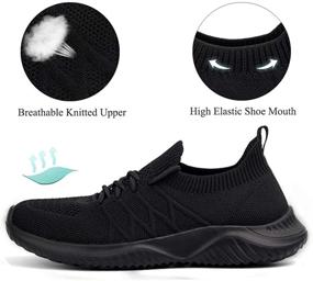 img 3 attached to 👟 Women's AKK Slip-on Shoes: Comfy Socks, Walking Tennis Sneakers, Lightweight Mesh Casual Work Shoe - Clearance Sale, Black, Size 11