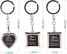 img 2 attached to 📸 Personalized Mini Photo Keychain Set - 3PCs Stainless Steel Picture Frame Key Rings for Souvenir Love Pictures - Detachable Sterling Key Chains - Elegant DIY Photos Keyring Pack