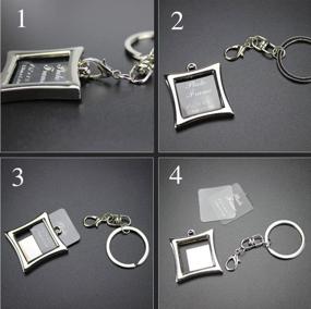 img 1 attached to 📸 Personalized Mini Photo Keychain Set - 3PCs Stainless Steel Picture Frame Key Rings for Souvenir Love Pictures - Detachable Sterling Key Chains - Elegant DIY Photos Keyring Pack