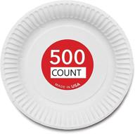 🍽️ 9-inch uncoated disposable white paper plates logo