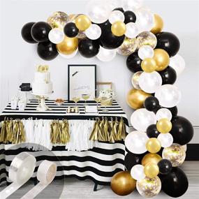 img 4 attached to 🎈 Exquisite Black Gold Balloon Garland Kit + 100Pcs Confetti & Metallic Chrome Balloons: Perfect for Wedding, Birthday, Graduation & Anniversary Celebrations