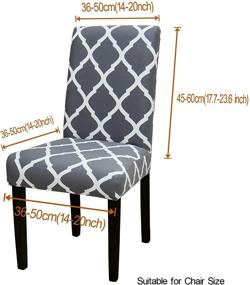 img 3 attached to 🪑 YEESSION Set of 4 Stretch Removable Washable Short Dining Chair Covers - Dining Room Chair Protectors - Seat Slipcovers for Hotel, Banquet, Wedding, Party - Style 18