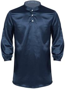 img 4 attached to Inlzdz Nightshirt Pajamas Navy_Blue X Large