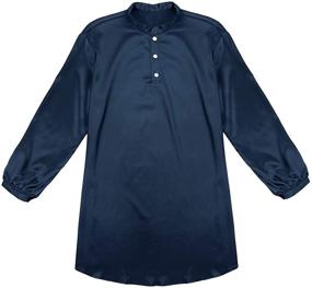 img 1 attached to Inlzdz Nightshirt Pajamas Navy_Blue X Large