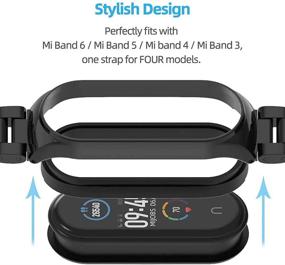 img 3 attached to Металлический ремешок из нержавеющей стали для Xiaomi Mi Band 6 5 4 3, запасной браслет на запястье для Mi Smart Band 5