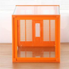 img 1 attached to Crapelles Reptile Tank: Orange Glass 🐛 Terrarium for Butterfly Larvae, Stick Insects, and More