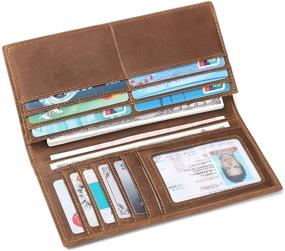 img 3 attached to JEEBURYEE Vintage Genuine Men's Checkbook Wallet with Blocking Technology - Essential Accessory