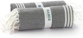 img 4 attached to 🛀 HABER Turkish Style Bath Towels: Premium Luxury Quick Dry Towels - 100% Cotton Pestemal, Oversized & Absorbent, 30" X 60" (Grey, Pack of 2)