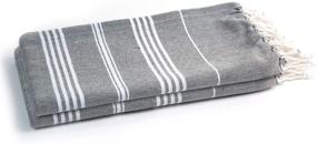 img 3 attached to 🛀 HABER Turkish Style Bath Towels: Premium Luxury Quick Dry Towels - 100% Cotton Pestemal, Oversized & Absorbent, 30" X 60" (Grey, Pack of 2)