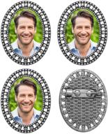 💼 groomsmen gifts groom picture lapel pins - 4 pack with photo resizing software for wedding and memorial events logo