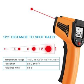 img 1 attached to Digital Laser Infrared Thermometer Gun for Kitchen -50°C to 400°C with LCD Display
