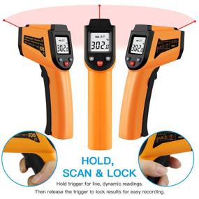 img 2 attached to Digital Laser Infrared Thermometer Gun for Kitchen -50°C to 400°C with LCD Display