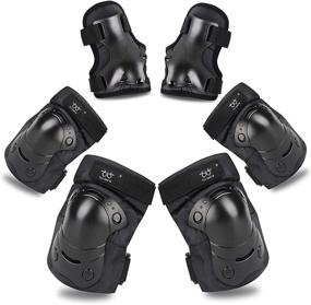 img 4 attached to 🛹 TXJ Sports Youth/Kids Knee and Elbow Pads with Wrist Guards: Ultimate Skateboard Protective Gear for Rollerblading, Scooter, & More!