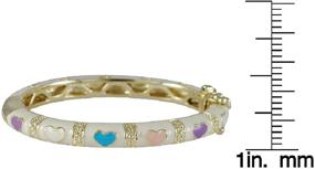 img 3 attached to 💖 Ivy and Max Gold Finish White Enamel Multi-Color Hearts Girls Bangle Bracelet: Stylish and Durable Accessory for Girls