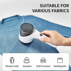 img 3 attached to 🧼 KUMBAZZ Fabric Shaver Fuzz Remover, Electric Lint Remover with 6-Leaf Blades, LED Light, USB Rechargeable Sweater Shaver for Clothes, Bedding, and Furniture - Efficient and Fast, White