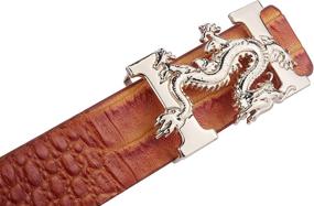 img 1 attached to 🐊 Alaka Alligator Pattern Leather Men's Belt Accessories