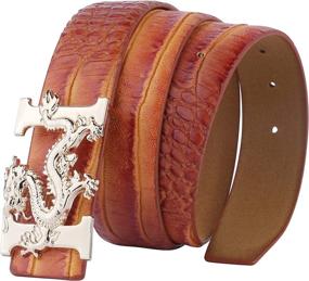 img 4 attached to 🐊 Alaka Alligator Pattern Leather Men's Belt Accessories