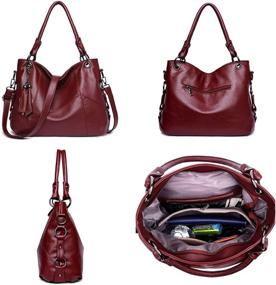 img 1 attached to Shoulder Designer Leather Handbag Detachable