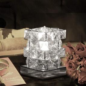 img 3 attached to 💡 Modern Small Crystal Table Lamp in Silver with Chrome Finish by YOUNG&amp;TAYLOR