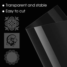 img 2 attached to 🔍 BENBO 12PCS 6 mil Clear Mylar Stencil Sheets - Ideal for Crafting and Cutting Patterns, 12 x 12 inch