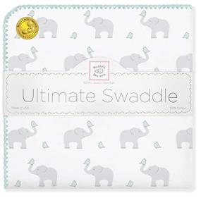 img 4 attached to 👶 SwaddleDesigns Ultimate Winter Swaddle: X-Large Receiving Blanket, Made in USA, Premium Cotton Flannel (Elephant and SeaCrystal Chickies) - Mom's Choice Award Winner