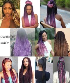 img 3 attached to 🌈 RAYIIS Ombre Braiding Hair Extensions: 6 Packs of 24 inch Kanekalon Synthetic Hair - Black-Dark Brown-Light Brown