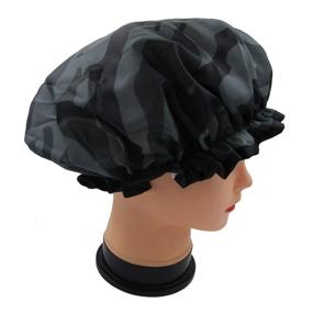 img 2 attached to 💦 Quanchen Waterproof Shower Cap for Women - Double Layer, Reusable Elastic Bath Hat for Girls, Ideal for Spa, Home Use, Hotel, and Hair Salon