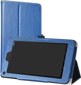 img 4 attached to 📱 Blue PU Leather Slim Folding Stand Cover for 7.0" Ematic EGQ373BL EGQ373BU EGQ373PR EGQ373TL Android Tablet - LiuShan Ematic EGQ373 Case