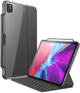 i-blason halo series black clear protective case with pencil holder for new ipad pro 12.9 inch (2020/2018 release), compatible with official smart folio and smart keyboard folio logo