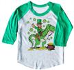 patricks dinosaur leprechaun t shirt baseball logo